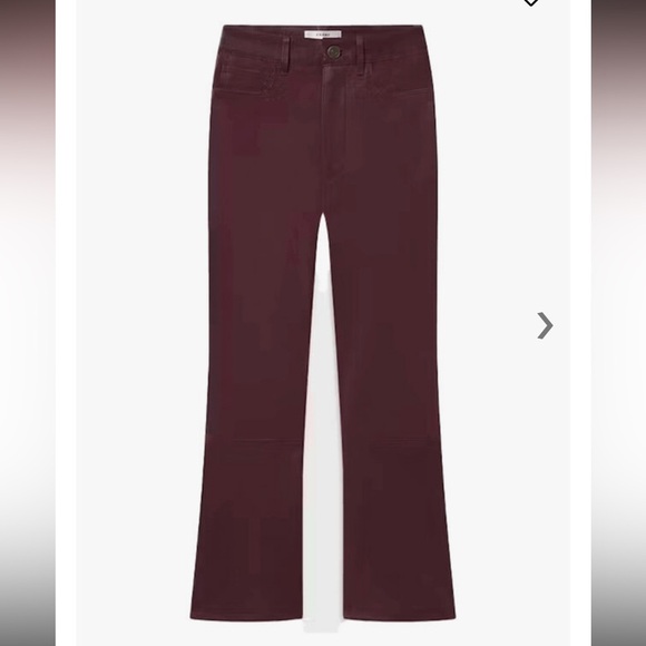 FRAME Denim Le Crop Mini Boot Bordeaux burgandy wine Coated Jeans kick flare 28 - Picture 1 of 11